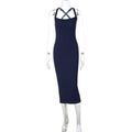 Niche Sexy Halterneck with Suspenders French Dress Women Backless Slim Fit Figure Flattering Hip Dress